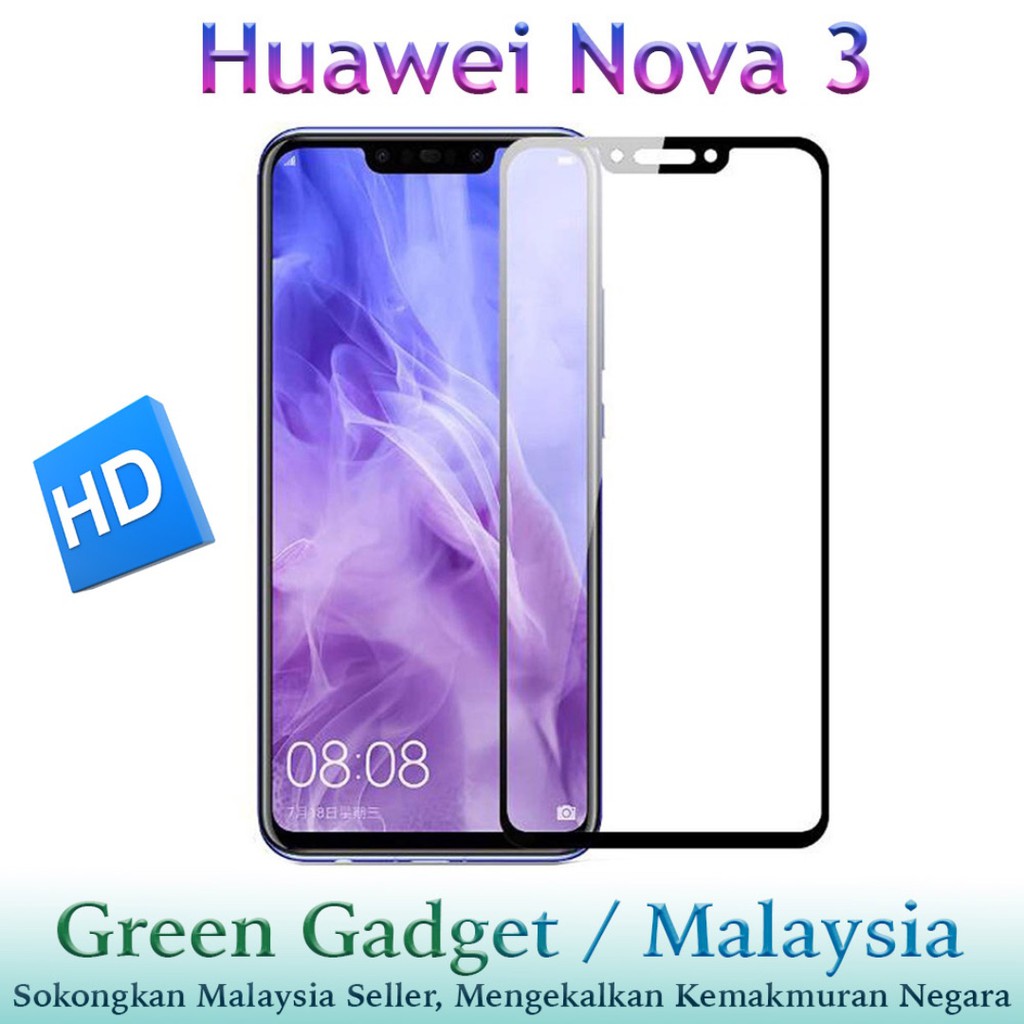 Kính cường lực full màn Huawei Nova 3 / Nova 3i Đen