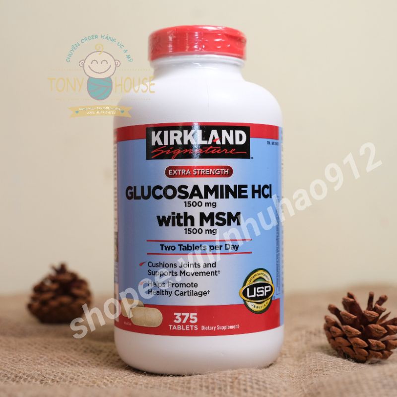 Viên uống Glucosamin HCL 1500mg With MSM 1500mg glucosamine Kirkland 375 Viên