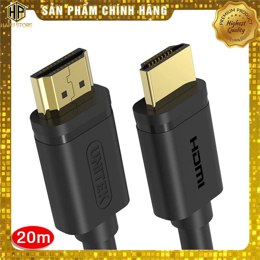 [Mã ELHACE giảm 4% đơn 300K] Cáp HDMI UNITEK Y-C144 dài 20m chuẩn HDMI 1.4 độ phân giải Full HD chính hãng - Hapustore