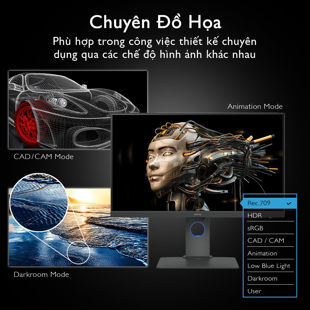 Màn hình máy tính BenQ PD2700U 27 inch 4K UHD 100% Rec.709 sRGB Color Space chuyên Đồ Họa, Xử lý hình ảnh cho Designer | WebRaoVat - webraovat.net.vn