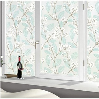 1 mét Decal dán kính hoa lá xanh (khổ rộng 0.45m) keo sẵn bóc dán