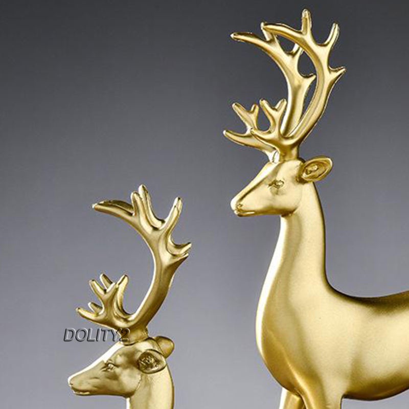 Tượng nai sừng tấm bằng nhựa resin màu vàng bắt mắt dùng trang trí độc đáo