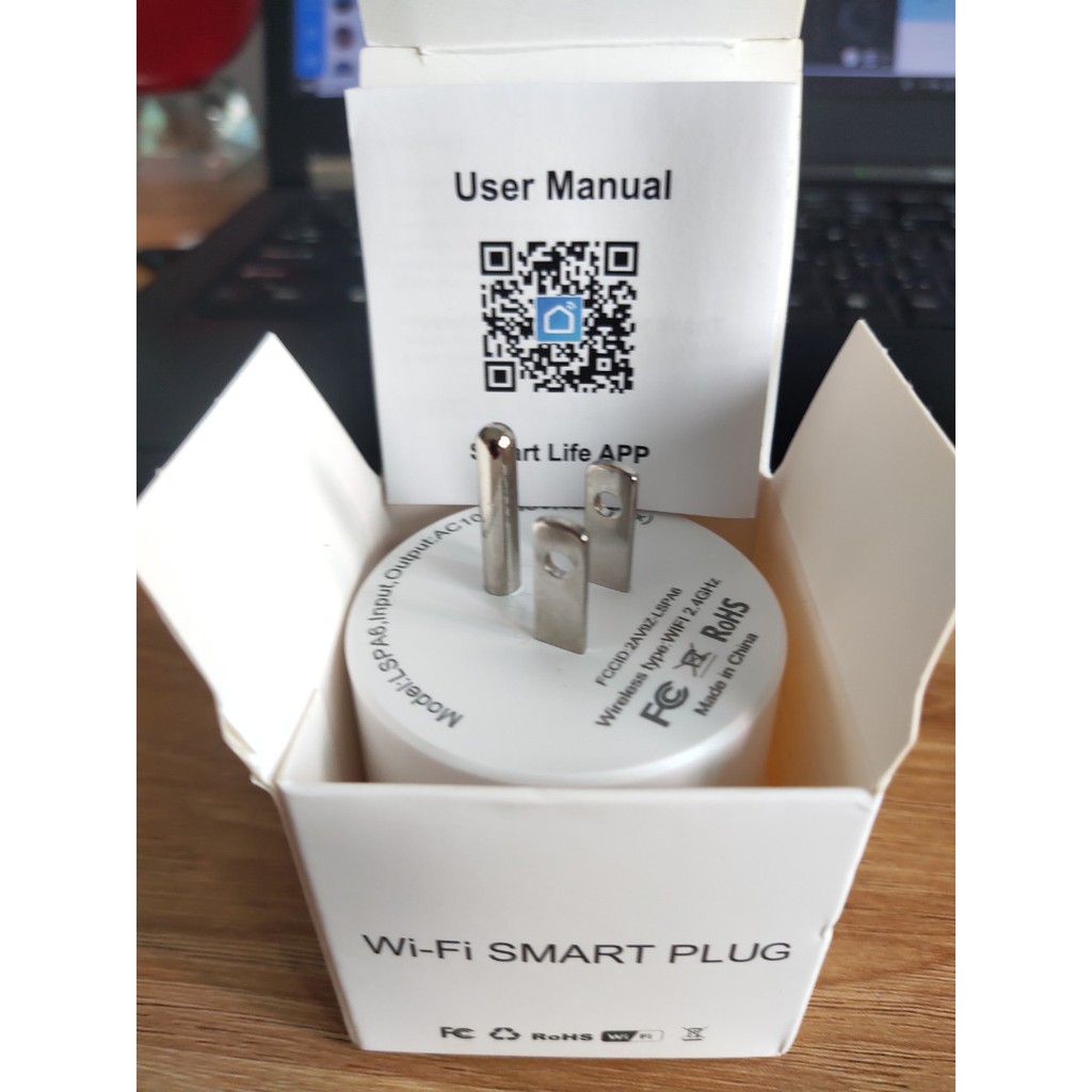 (Mẫu mới 2022)Ổ cắm wifi thông minh 10A US Tuya/Smartlife. Model 2021, Full chức năng