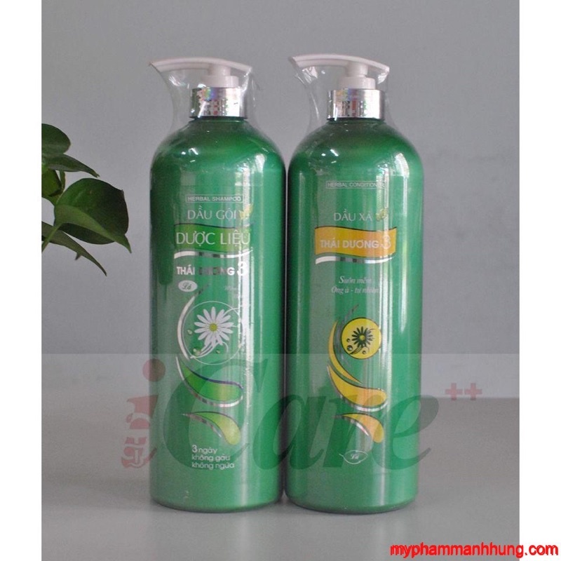 Dầu gội-xả dược liệu thái dương 3 1100ml lá màu xanh