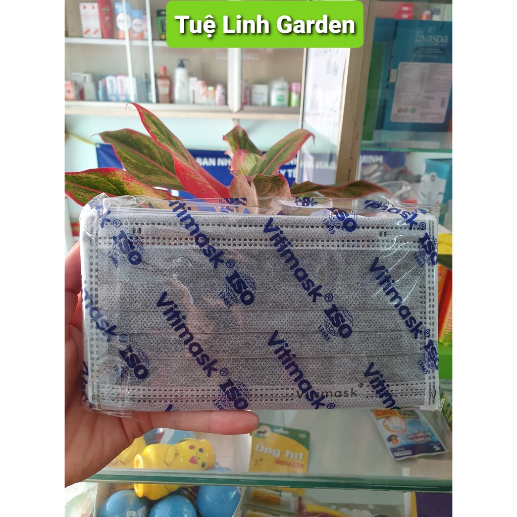 Khẩu Trang Y tế 4 lớp Vitimask Màu Xanh, Xám Hộp 50 cái | BigBuy360 - bigbuy360.vn