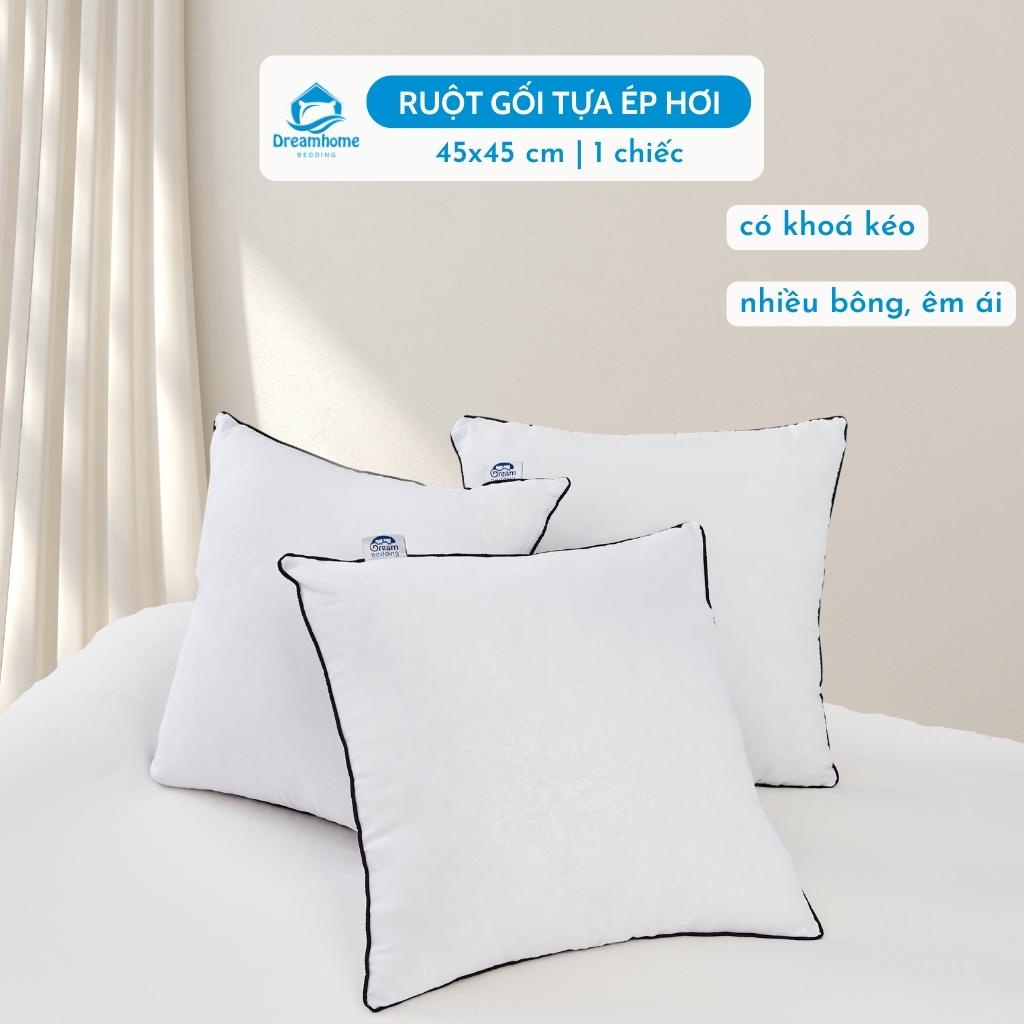 Ruột gối vuông 45x45 Dreamhomebedding ruột gối tựa lưng sofa in họa tiết chìm có khóa kéo điều chỉnh độ cao