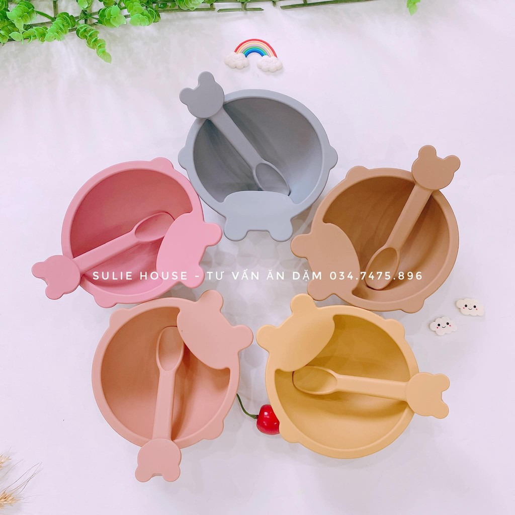 BÁT ĂN DẶM CHỐNG ĐỔ THỎ KÈM THÌA PHONG CÁCH HÀN QUỐC