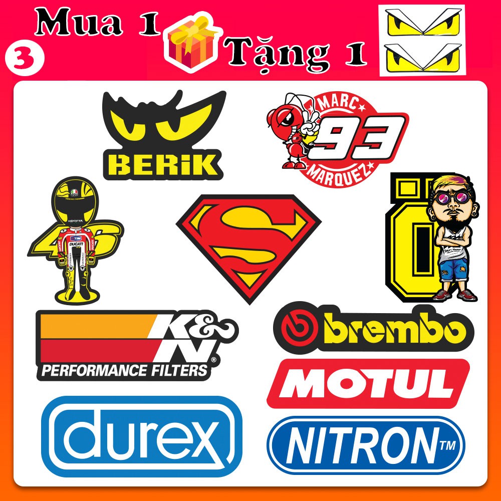 Tem Dán Xe cảnh báo cao cấp  dán xe máy, ô tô, mũ bảo hiểm ... chống thấm nước, chống bay màu