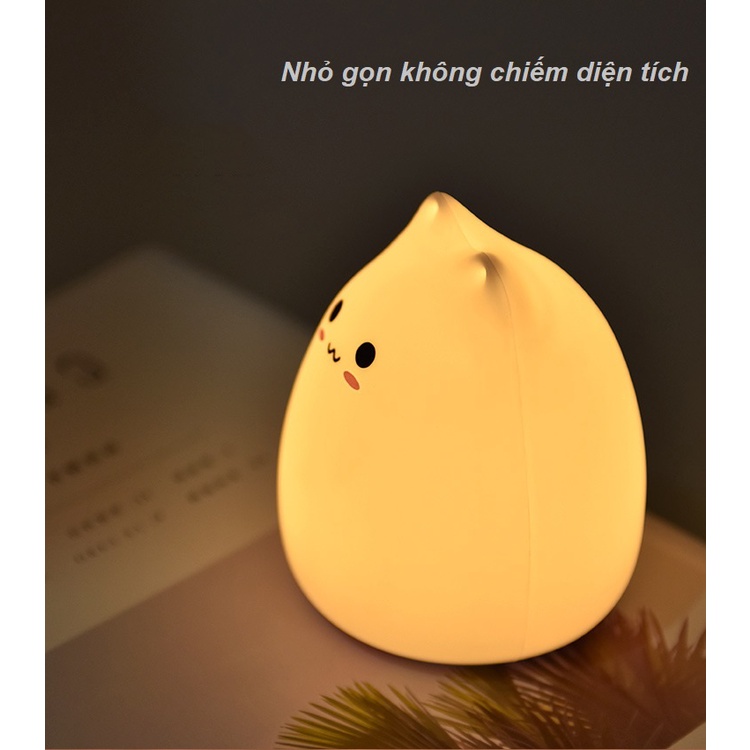 Đèn ngủ LED cảm ứng mini mèo dễ thương ánh sáng nhẹ tự điều chỉnh bảo vệ mắt khi ngủ - DNL01