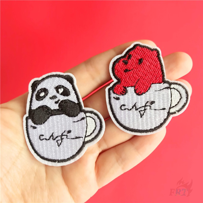♚ Miếng Dán Ủi Quần Áo Hình we bare bears Hoạt Hình ♚ 1 Huy Hiệu Cài Áo Hình Gấu Trúc Băng Giá
