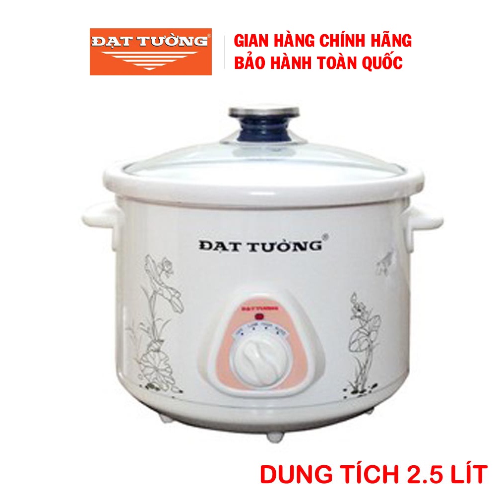Nồi kho cá, nấu cháo, hầm đa năng Đạt Tường DTSC-1.5S/DTSC-2.5S, Dung tích 1.5/2.5 lít, Lòng nồi làm bằng sứ trắng nóng