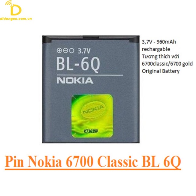 Pin Nokia 6700-BL-6Q xịn có bảo hành