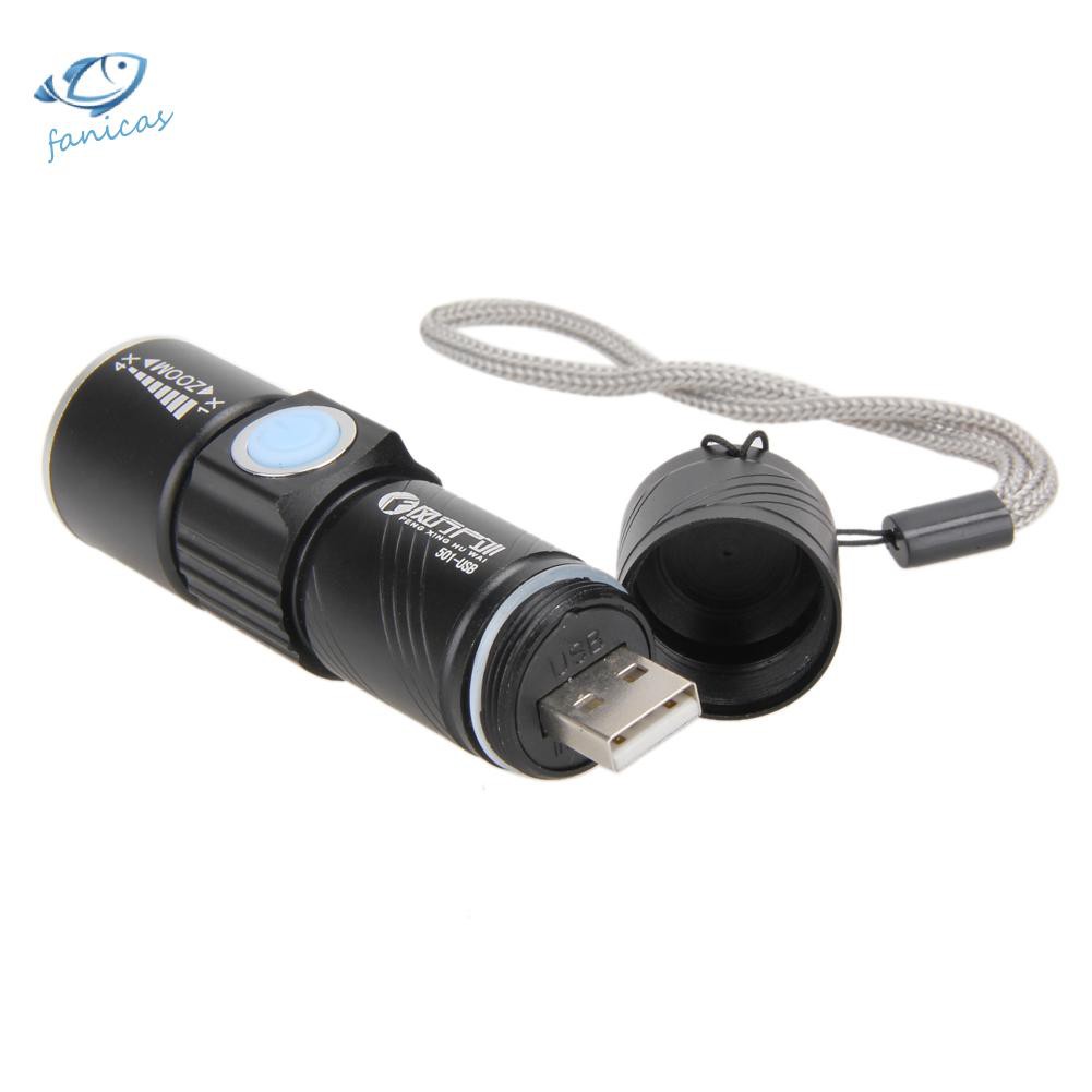 CREE Đèn Pin Led 800lm Chống Nước Có Thể Phóng To Cổng Sạc Usb