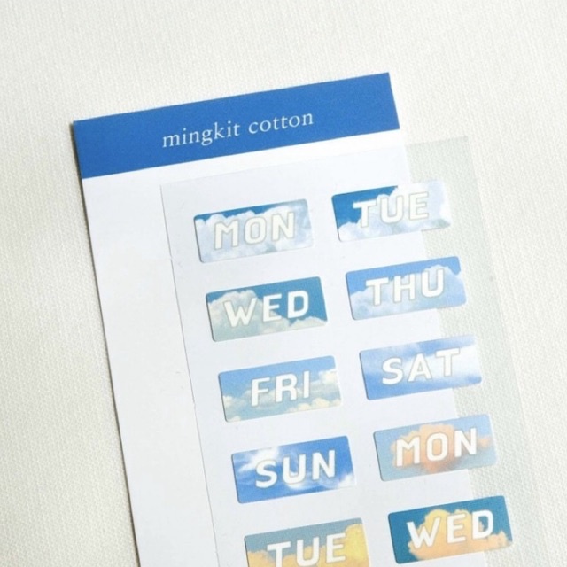 Sticker các thứ trong tuần Mingkit Cotton