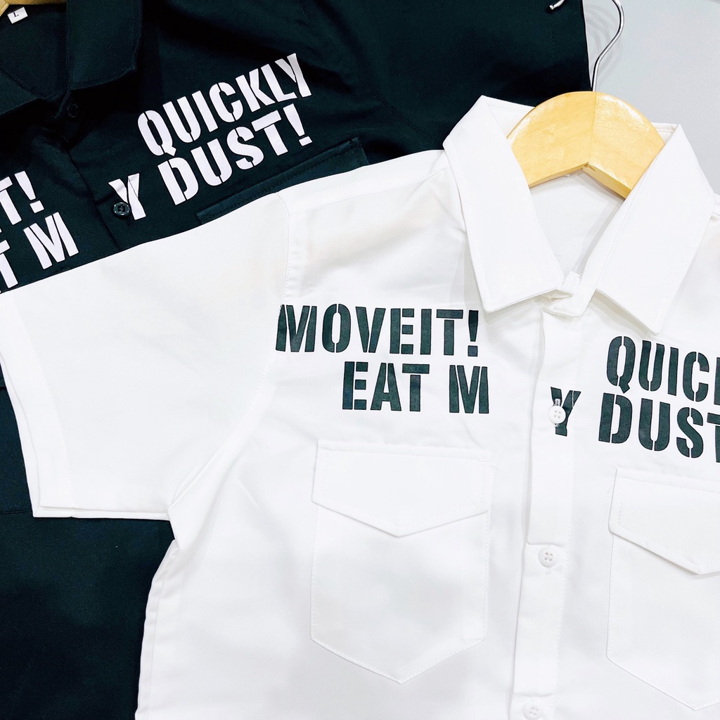 Áo Sơ Mi Nam Tay Ngắn MOVEIT Vải Lụa phối Nắp Túi Cá Tính Phong Cách Thời Trang Hot Trend Mới