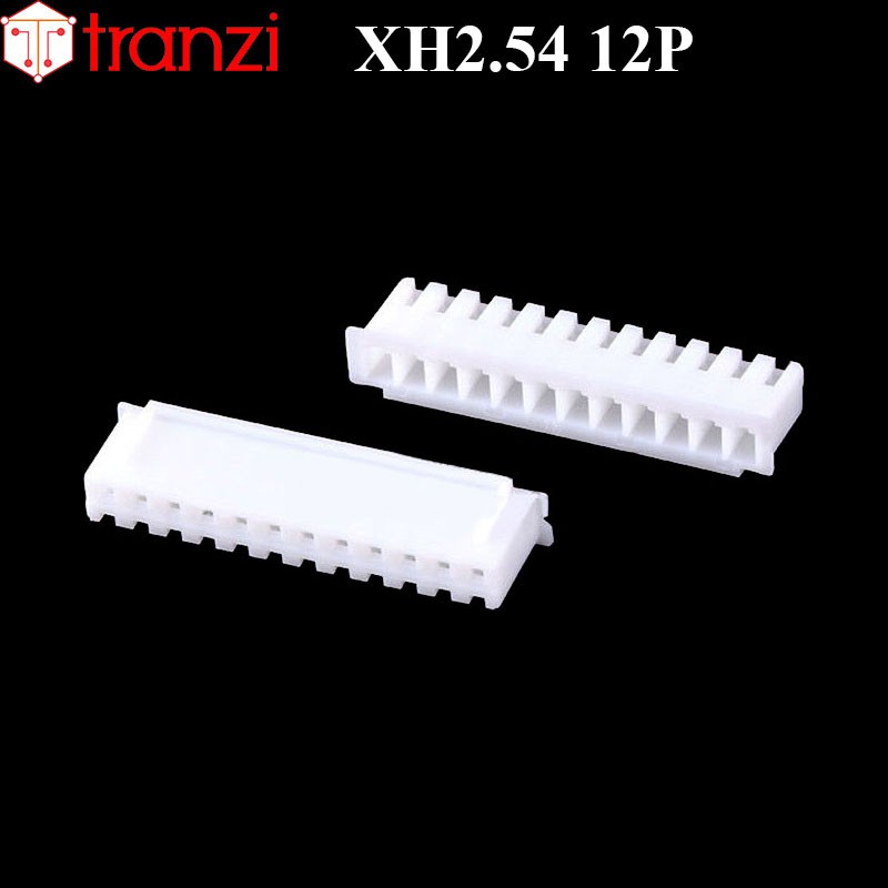 Vỏ header 2.54mm XH2.54 12P 8mm trắng - túi 50 cái