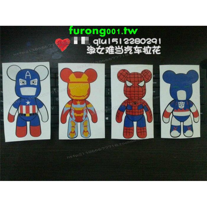 decal dán kính chiếu hậu hình gấu dễ thương