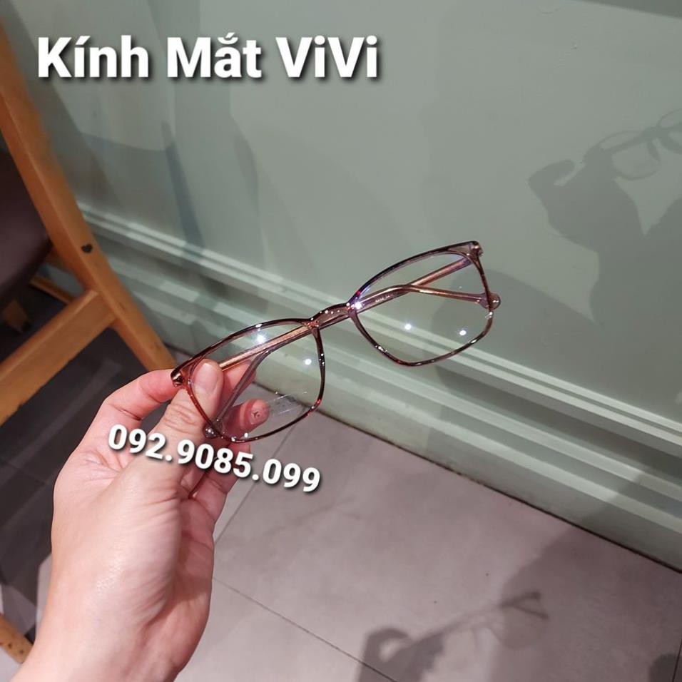 Gọng kính cận dẻo vuông cốt kim loại - Kính thời trang 0 độ