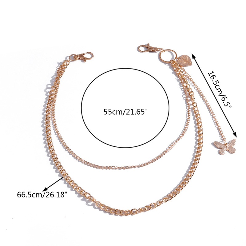 Youyo Dây Chuyền Nhiều Lớp Mặt Hình Bướm Trái Tim Quyến Rũ Cho Thanh Thiếu Niên