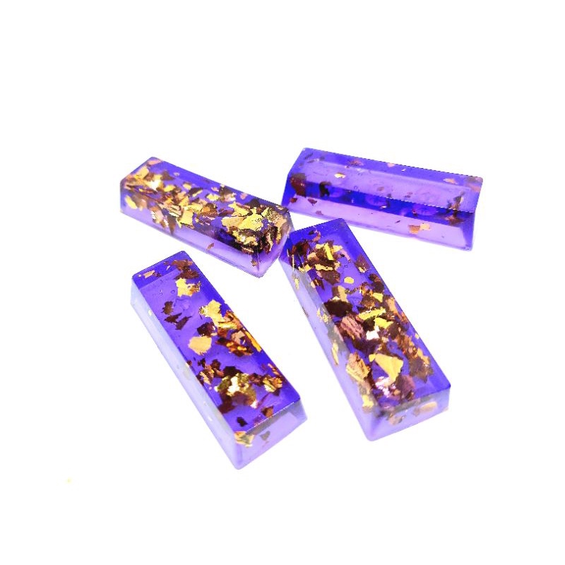 Keycap resin shift 2.75U (shift phải) tone tím lá vàng trang trí bàn phím cơ gaming