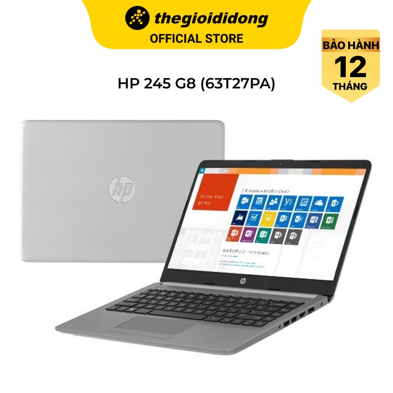 Laptop HP 245 G8 R3 5300U/4GB/256GB/14”F/Win11//Bạc - Hàng chính hãng