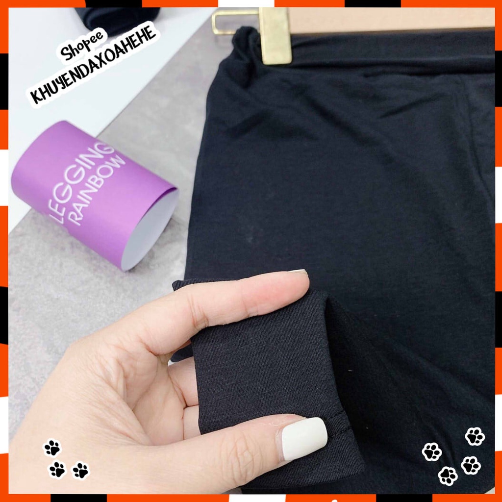 Q013 Quần legging dài lửng đùi ngố đẹp lỡ ngắn Quần tập yoga nữ đen Thái mặc nhà lưng thun ôm bó sát rainbow co giãn tốt | BigBuy360 - bigbuy360.vn