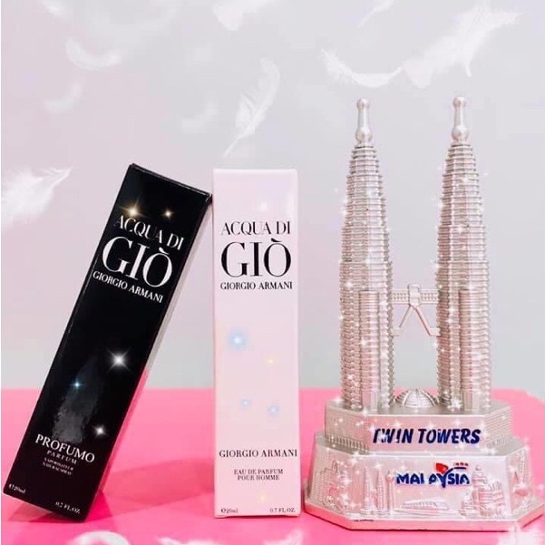 Combo 2 chai nước hoa nam gio 20ml dạng xịt- Mùi giò đen-giò trắng- Acqua Di Gio