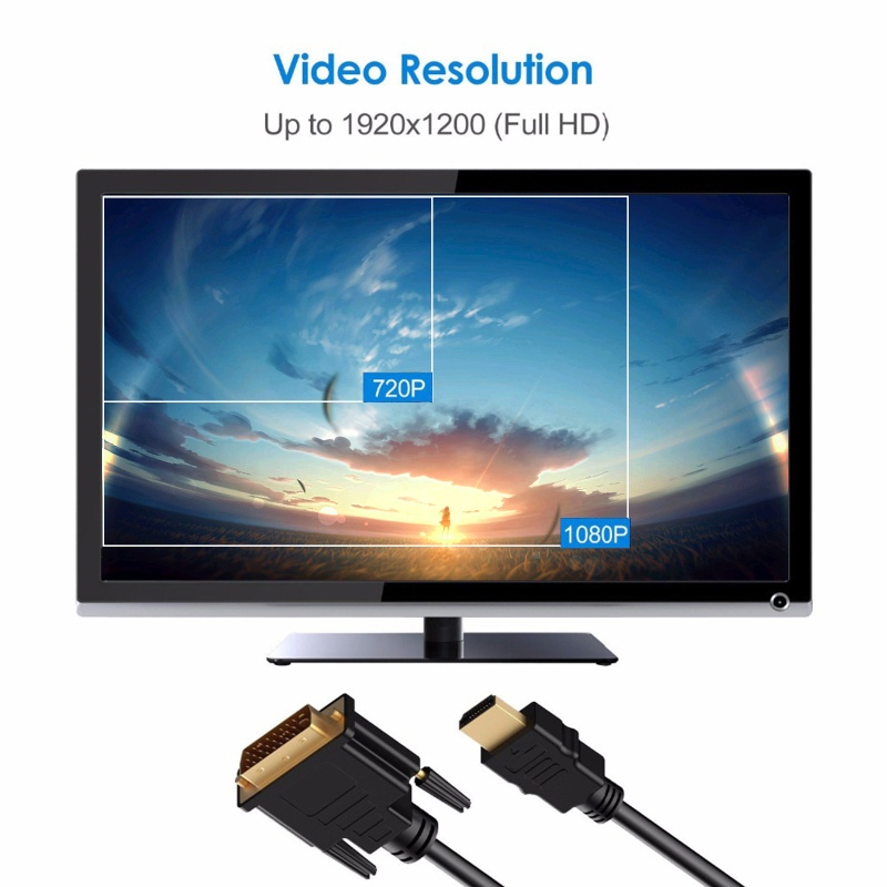 Cáp ChuyểN ĐổI Mạ VàNg DVI 1080P Sang DVI 24 + 1 Cho MáY ChiếU HDTV