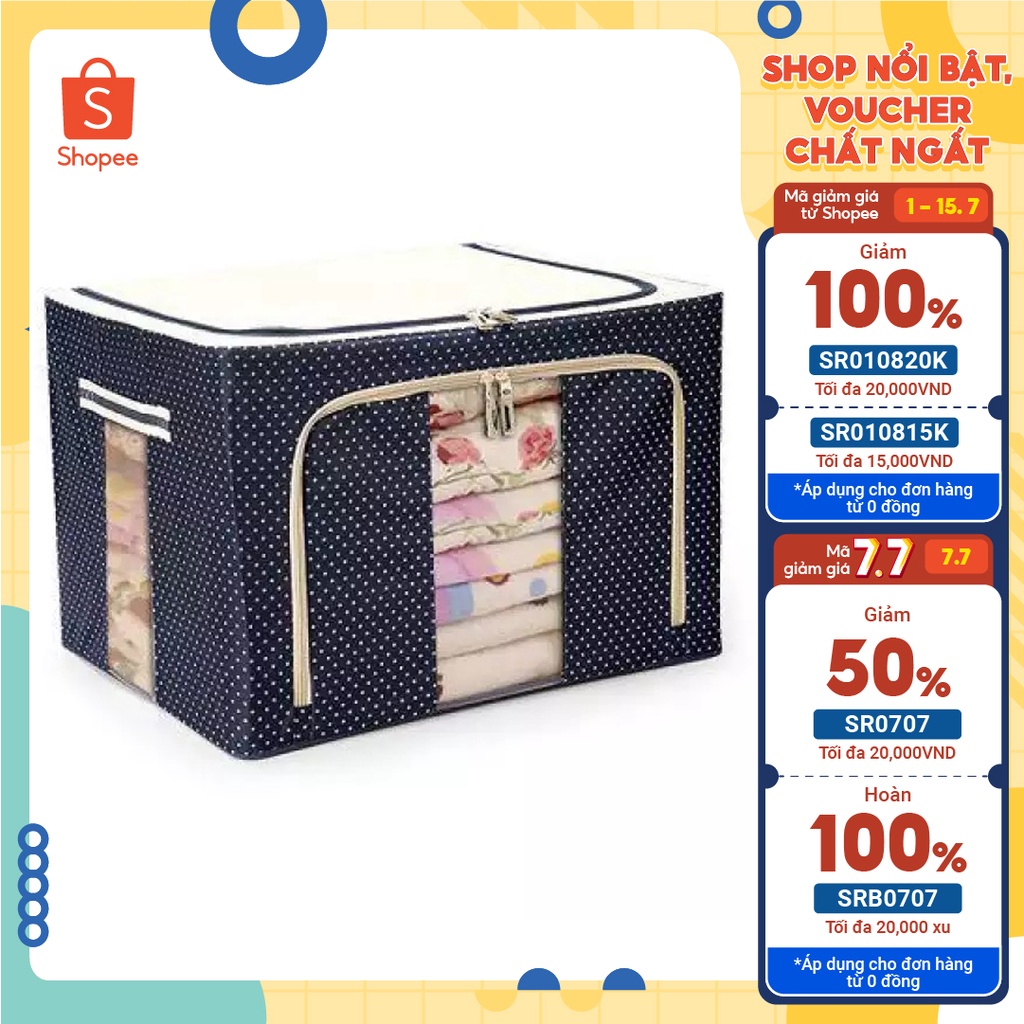 Túi đựng chăn màn, quần áo gấp gọn khung sắt, cao cấp(GIAO MÀU NGẪU NHIÊN)