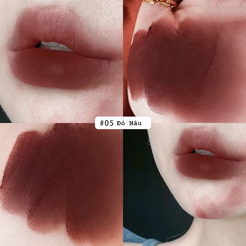 (Mua 2 giá 17k)Son kem bóng lì Herorange Kakashow velvet dạng tuýp tone đỏ nâu đất nhung lì mềm mịn dễ tán | BigBuy360 - bigbuy360.vn