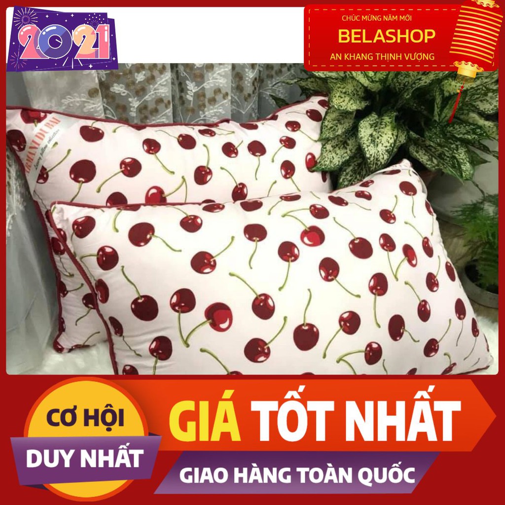 Combo 2 gối nằm dubai có hoa văn mẫu quả cherry