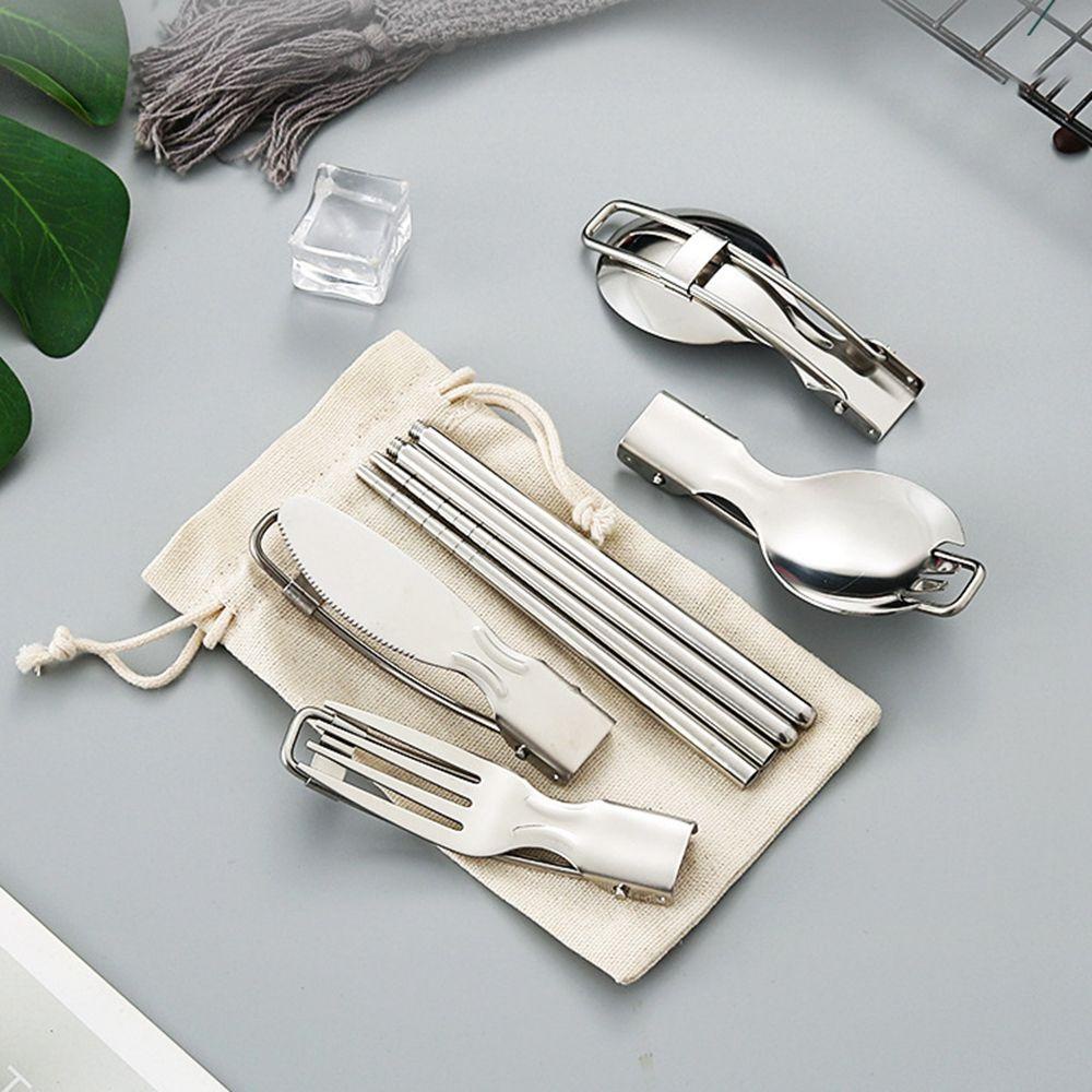 Bộ Muỗng Đũa Nĩa Gấp Gọn Mang Đi Du Lịch Tiện Lợi