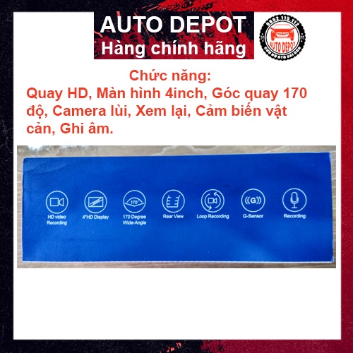 Camera hành trình màn hình cảm ứng full 1080 HD Dual Lens Vehicle BlackBox DVR cho ô tô hàng mới 100% Fullbox tiếng việt