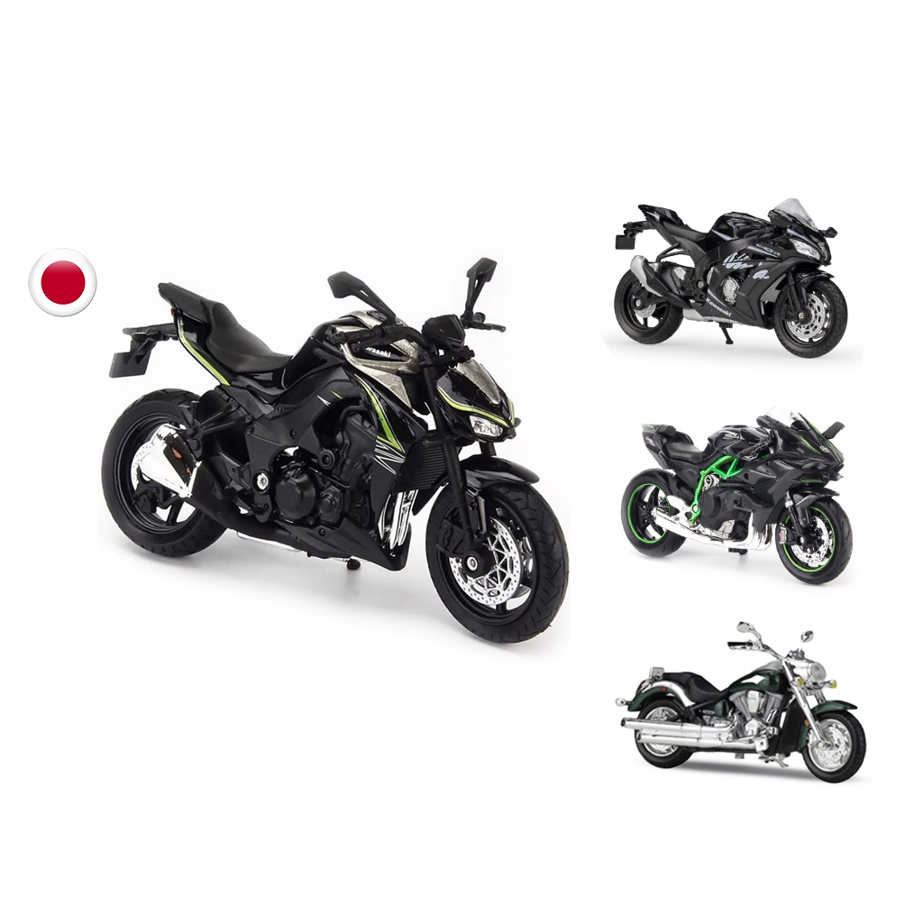 Mô hình xe moto Kawasaki Z1000 R, Ninja H2R, Ninja, ZX-10R, 1:18