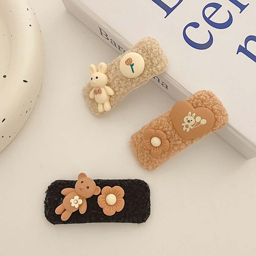 Kẹp Tóc Bb Hình Gấu Bông Dễ Thương Nhiều Màu Sắc Phong Cách Hàn Quốc Thời Trang Thu Đông Cho Nữ