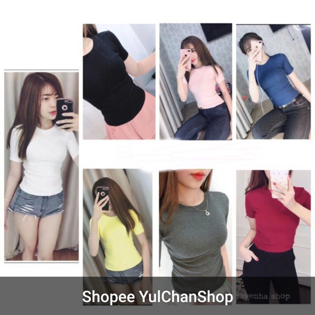 Áo thun gân tay ngắn form thường | BigBuy360 - bigbuy360.vn