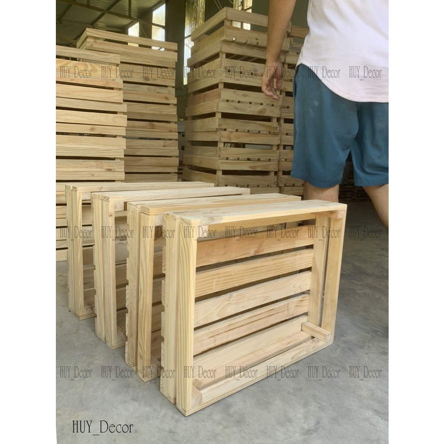 Khay gỗ pallet - két gỗ đa năng_ khay hoa quả -khay coffe / HUY_Decor