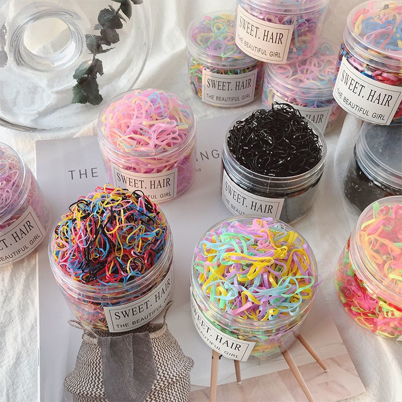 Set 500 Thun Cột Tóc Sử Dụng Một Lần Không Đau Cho Nữ