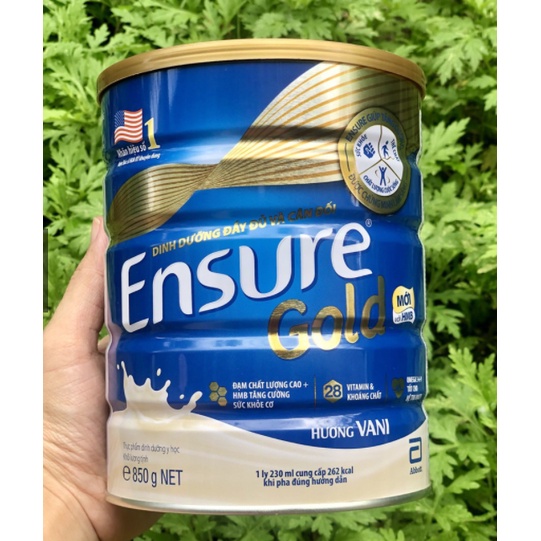 Sữa Ensure Gold hương Vani/Cà phê/Lúa mạch 850g