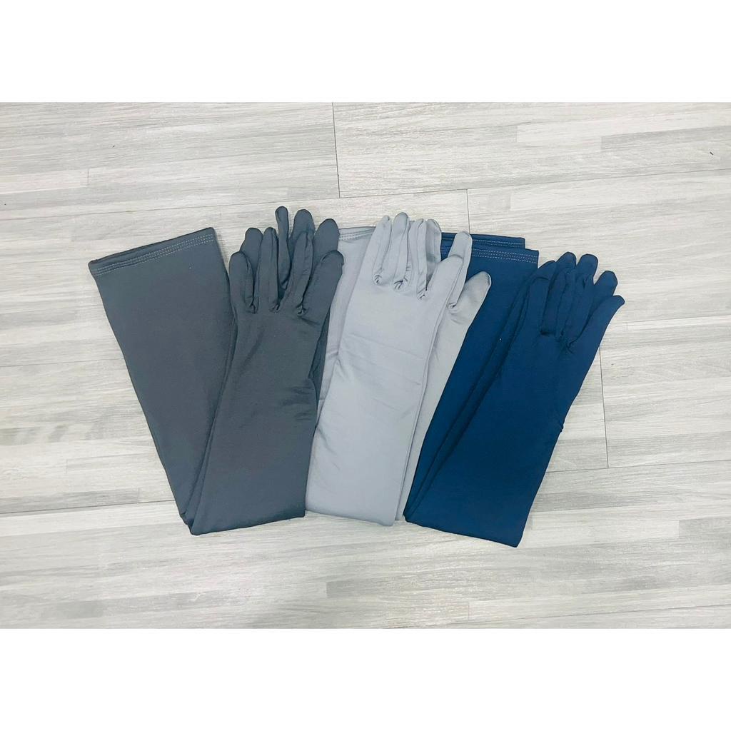Găng tay vải thun co giãn, dài 65cm dầy 2 lớp giúp chị em thoải mái đi trong ngày nắng nóng