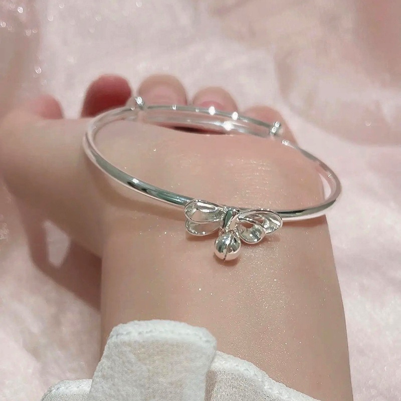 Vòng Đeo Tay Dạng Hở Đính Nơ Phong Cách Hàn Quốc Dành Cho Nữ