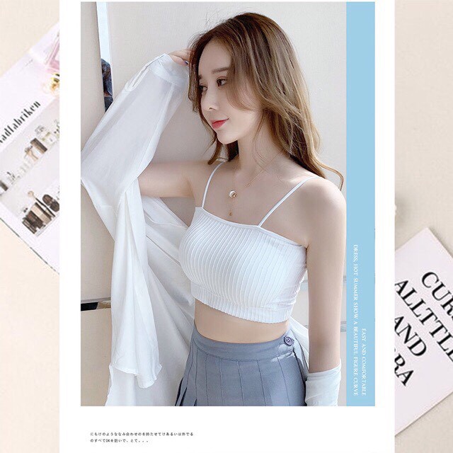 [Mã DOTHIEN20 giảm 20K đơn 50k] Áo ngực ống hai dây có mút độn thoải mái và dễ thương cho nữ