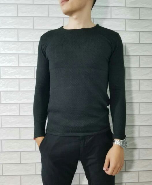 Áo len nam cổ tròn dệt lỗ chất đẹp | BigBuy360 - bigbuy360.vn