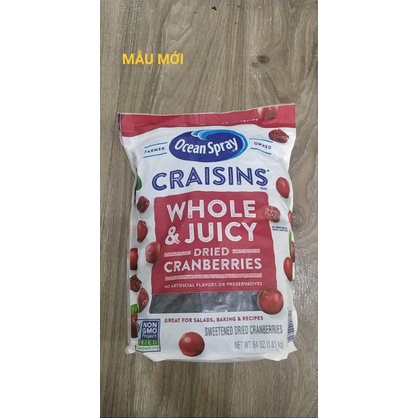 Nam Việt Quất Ocean Spray Craisins GIÁ SỐC gói 1,8kg việt quất khô với hương vị chua chua ngọt ngọt tuyệt ngon
