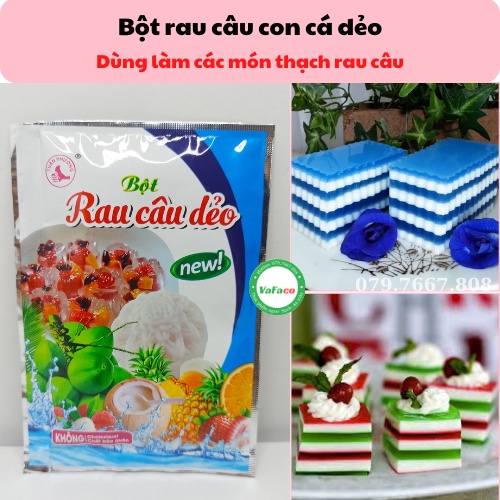 Bột rau câu con cá dẻo 1 gói 10g - Dùng làm các món thạch rau câu