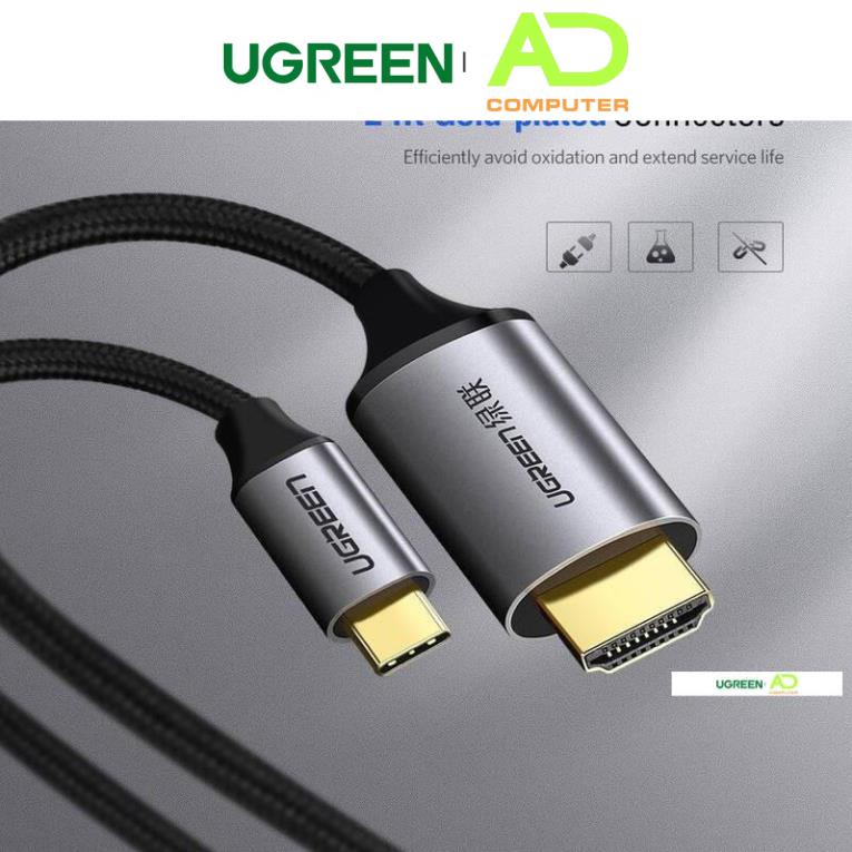 Cáp chuyển USB C sang HDMI dài1,5-2m cao cấp hỗ trợ 4K 2K UGREEN MM142 50570 MM141 50530