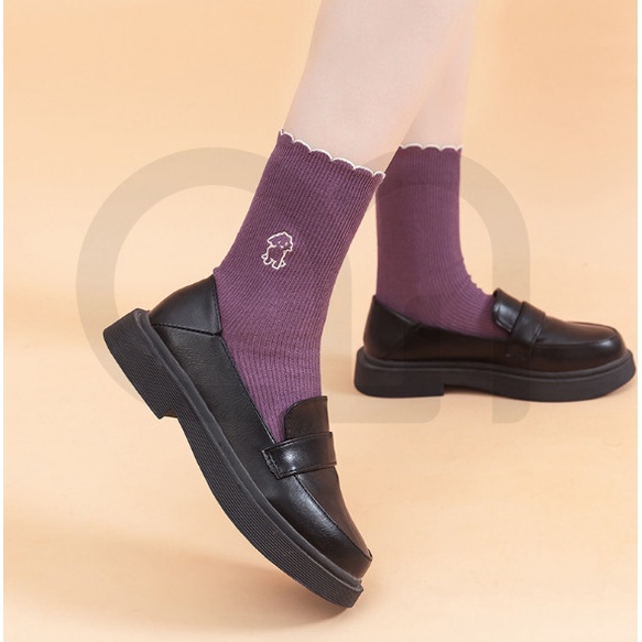 Tất Vớ Cổ Cao Nữ Tone Nhiều Màu Họa Tiết Bé Ciu Dễ Thương Thời Trang Đẹp Vải Cotton