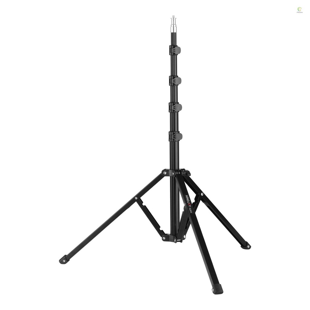 KINGJOY FL2019 Adjustable Metal Tripod Light Stand 8kg/17.6lbs Load Capacity 1/4 Inch Screw Max. Height 180cm/5.9ft  for Photography Studio Reflector Softbox LED Video Light Umbrella