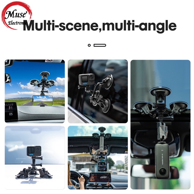 Bộ Giá Đỡ Điện Thoại Có Giác Hút Gắn Nóc Xe Hơi Chống Nắng Cho Dji Osmo Gimbal / Gopro 10 / 9