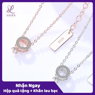 Bộ dây chuyền liền mặt nữ trang sức bạc Ý S925 Lasea - Mặt nhẫn đính đá cao cấp A044A